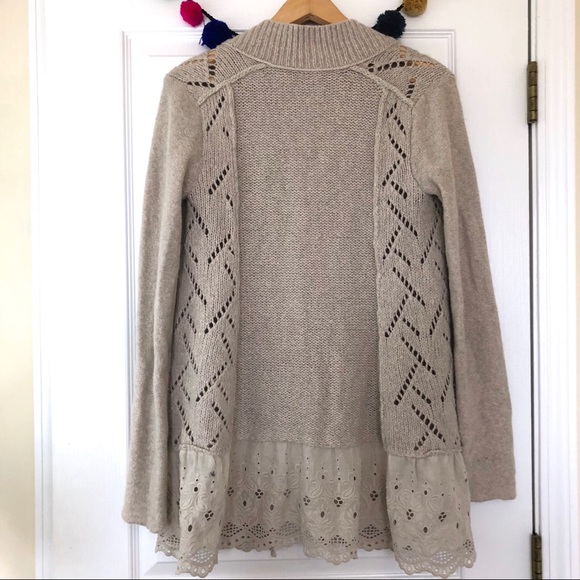 Free People Wool Blend Skirted Cardigan in Oatmeal - Picture 6 of 8